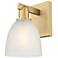 Arcadia Castile 11" High Brushed Brass Sconce With White Shade