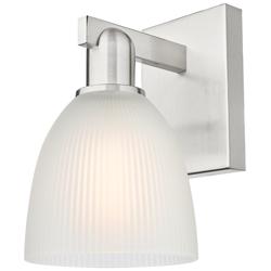Arcadia Castile 11" High Brushed Satin Nickel Sconce With White Shade