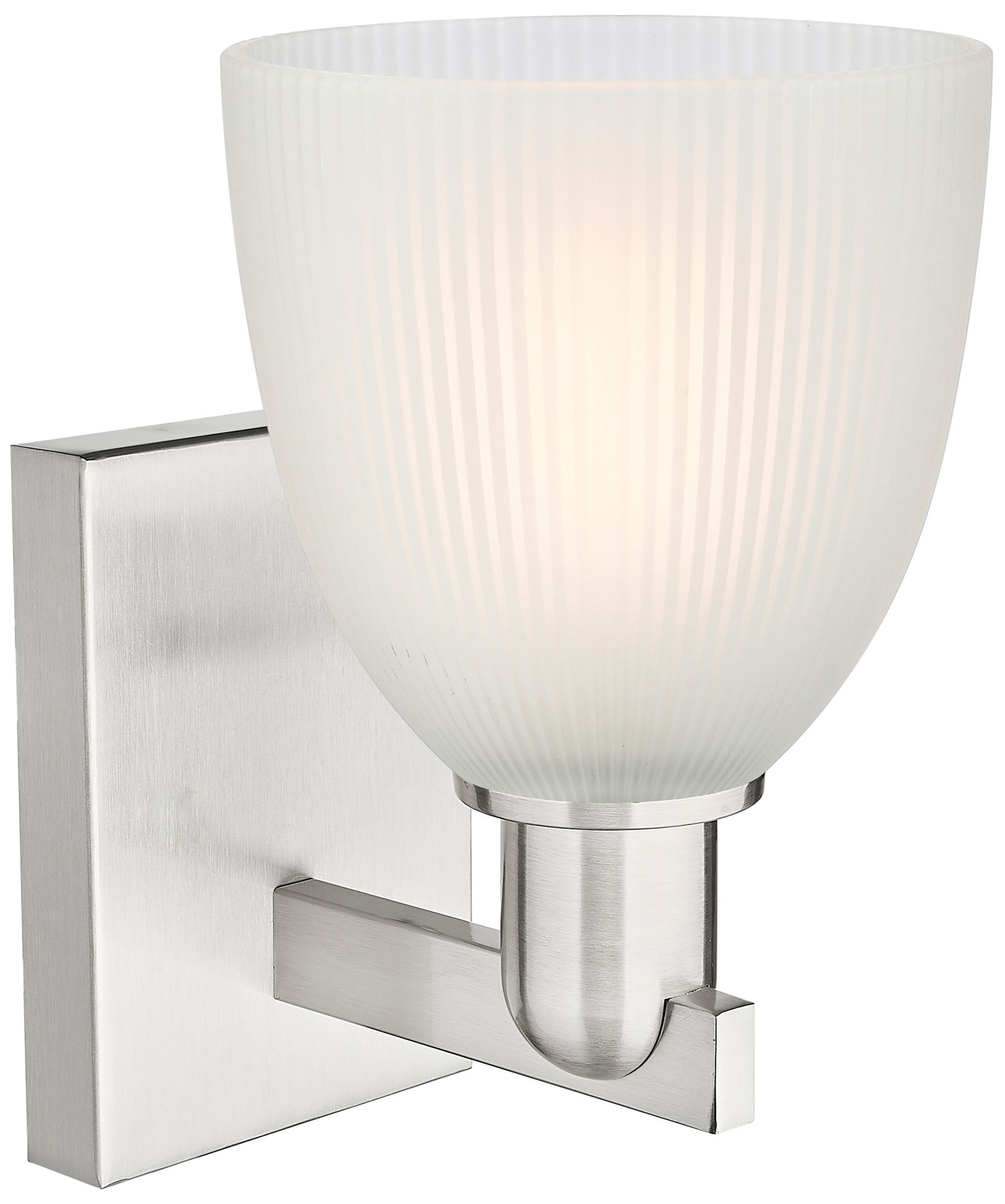 Image 2 Arcadia Castile 11" High Brushed Satin Nickel Sconce With White Shade more views