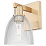 1_Arcadia Castile 11" High Champagne Bronze Sconce With Clear Shade