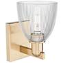 2_Arcadia Castile 11" High Champagne Bronze Sconce With Clear Shade more views