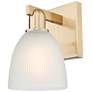 1_Arcadia Castile 11" High Champagne Bronze Sconce With White Shade