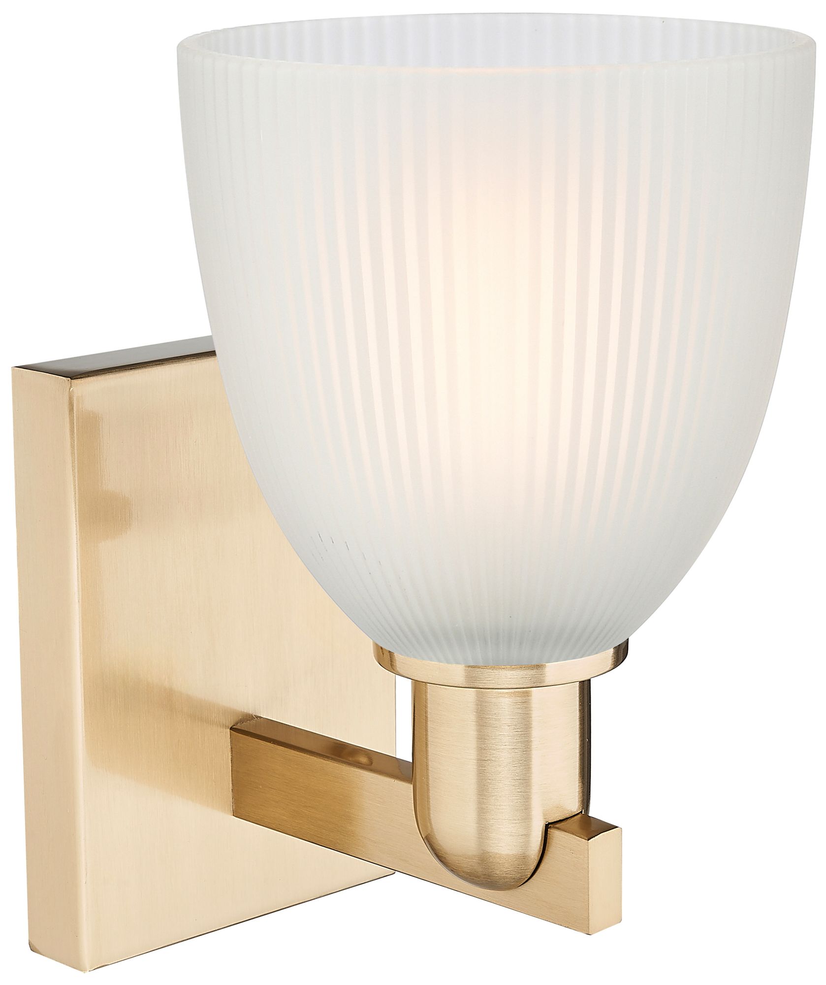 Image 2 Arcadia Castile 11" High Champagne Bronze Sconce With White Shade more views