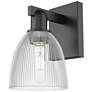 1_Arcadia Castile 11" High Matte Black Sconce With Clear Shade