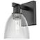 Arcadia Castile 11" High Matte Black Sconce With Clear Shade