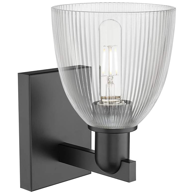 Image 2 Arcadia Castile 11" High Matte Black Sconce With Clear Shade more views