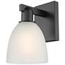 1_Arcadia Castile 11" High Matte Black Sconce With White Shade