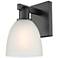 Arcadia Castile 11" High Matte Black Sconce With White Shade