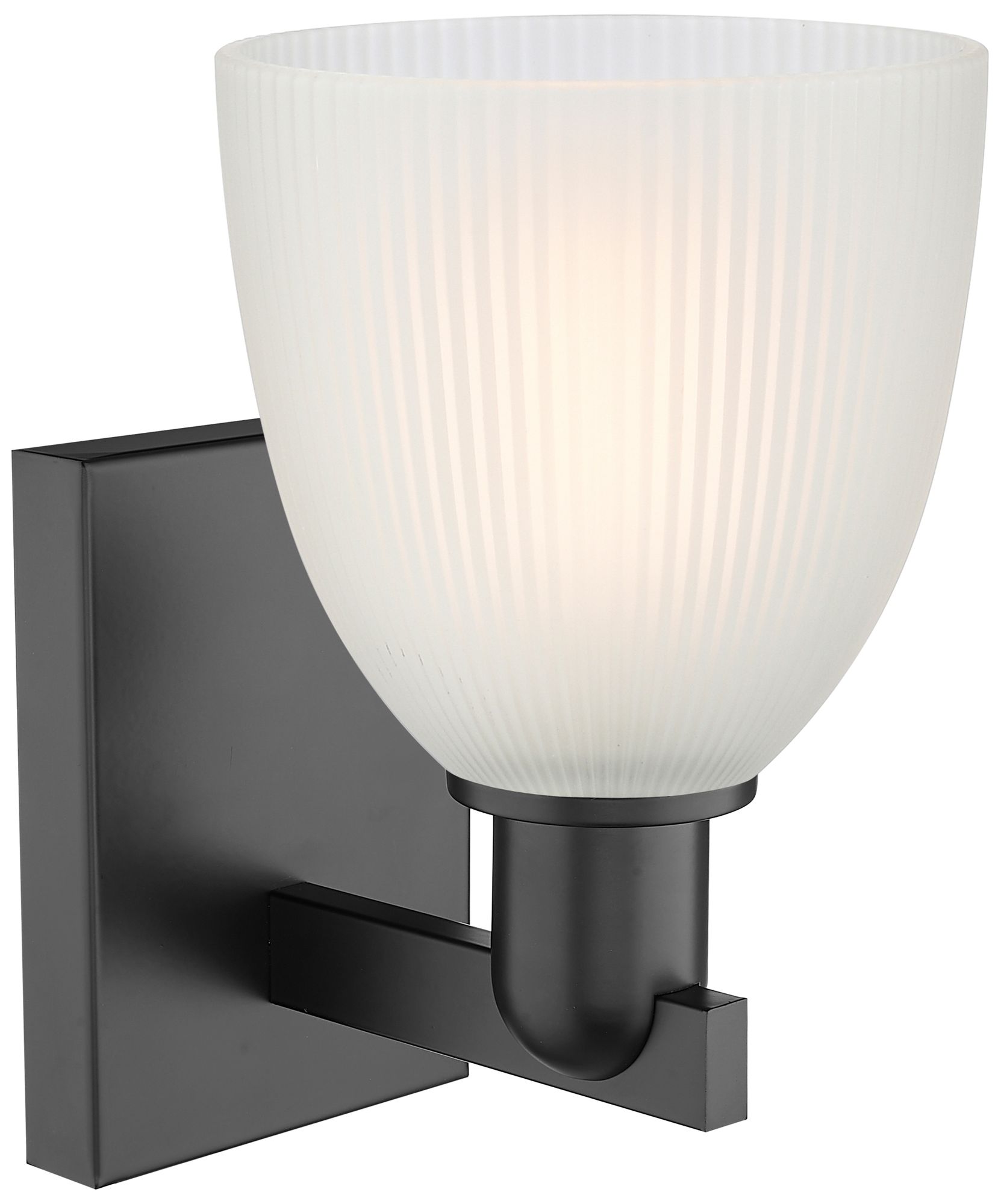 Image 2 Arcadia Castile 11" High Matte Black Sconce With White Shade more views