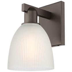 Arcadia Castile 11" High Oil Rubbed Bronze Sconce With White Shade
