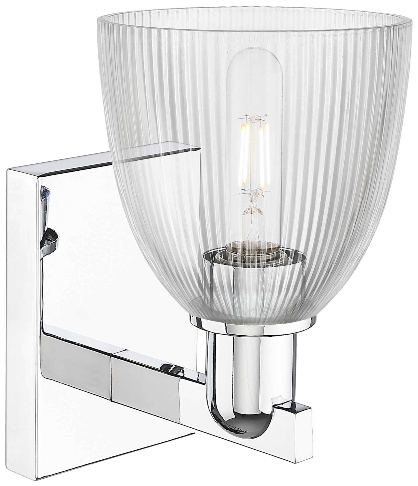 Image 2 Arcadia Castile 11" High Polished Chrome Sconce With Clear Shade more views