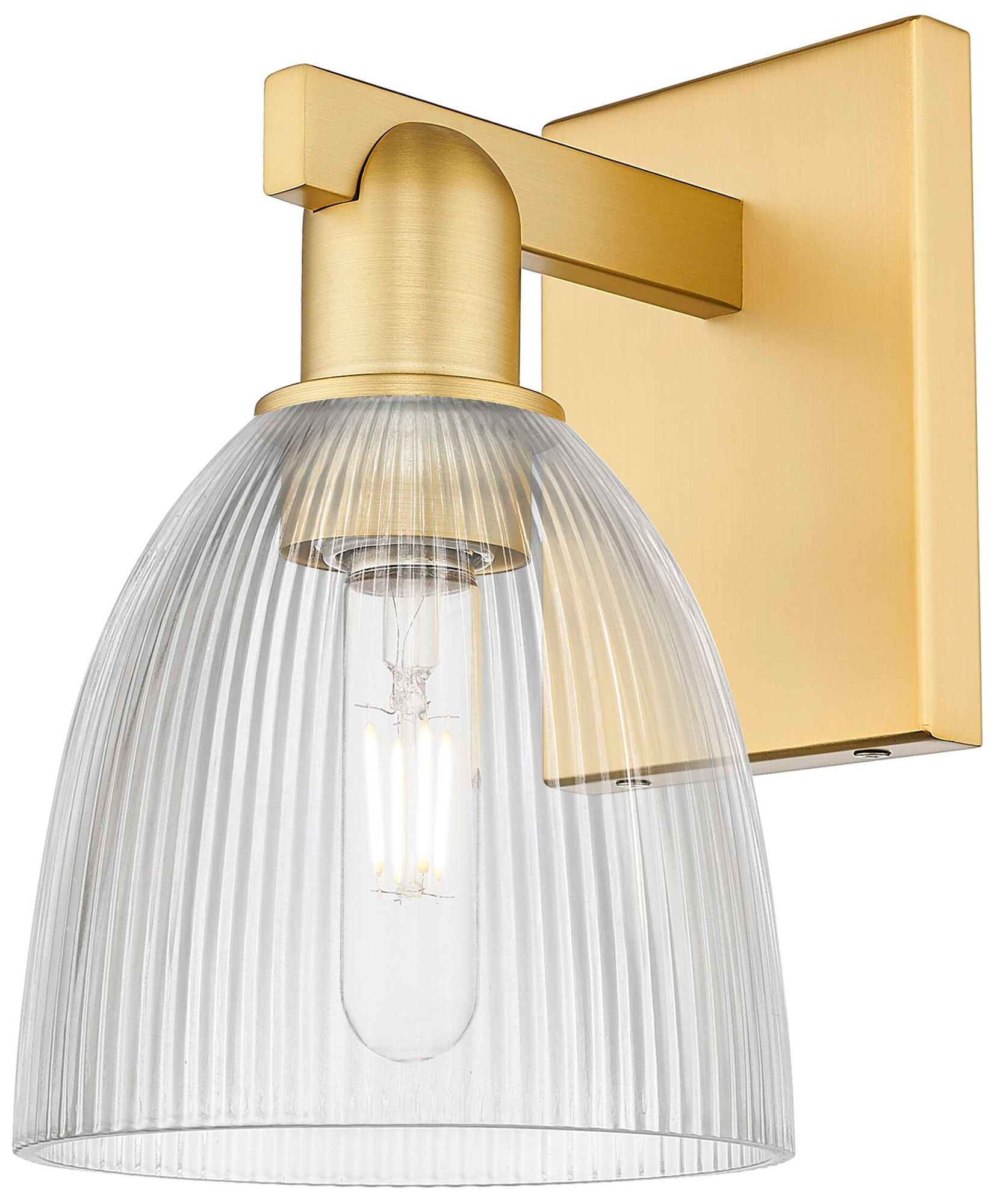 Arcadia Castile 11" High Satin Gold Sconce With Clear Shade