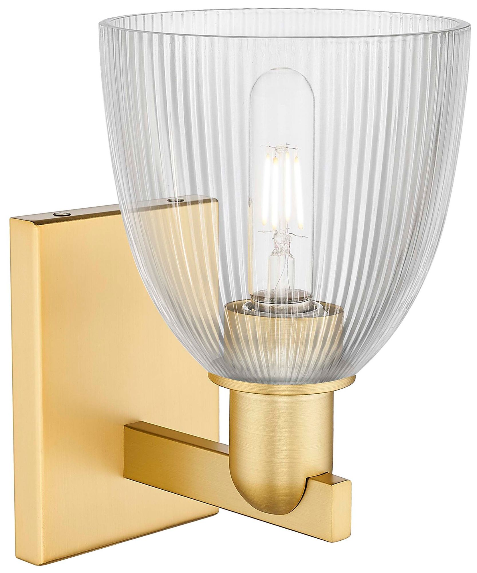 Image 2 Arcadia Castile 11" High Satin Gold Sconce With Clear Shade more views