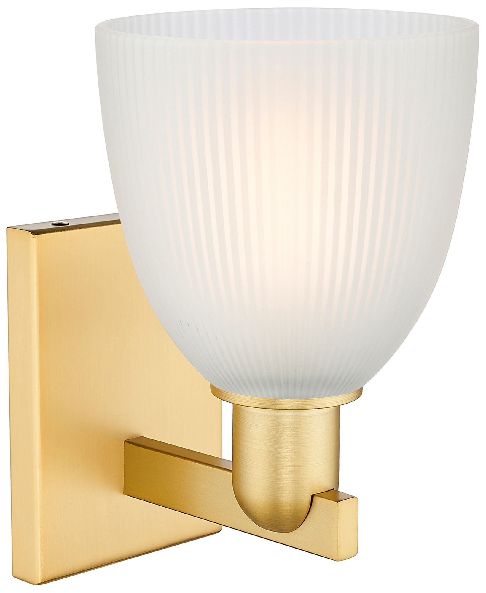 Image 2 Arcadia Castile 11" High Satin Gold Sconce With White Shade more views