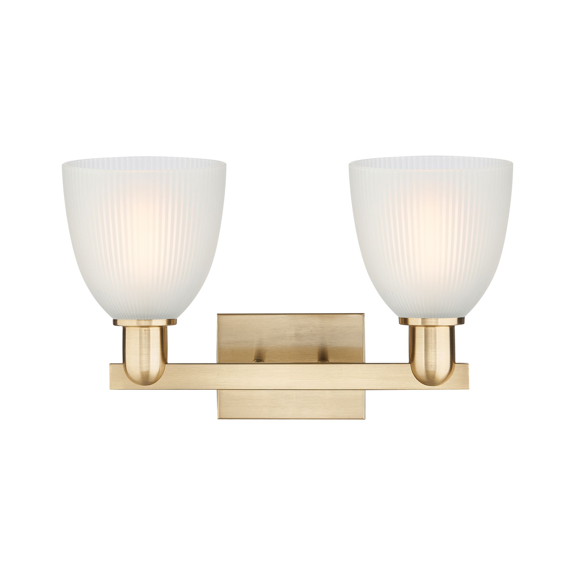 Image 2 Arcadia Castile 17"W 2 Light Bronze Vanity Light w/ White Shade more views