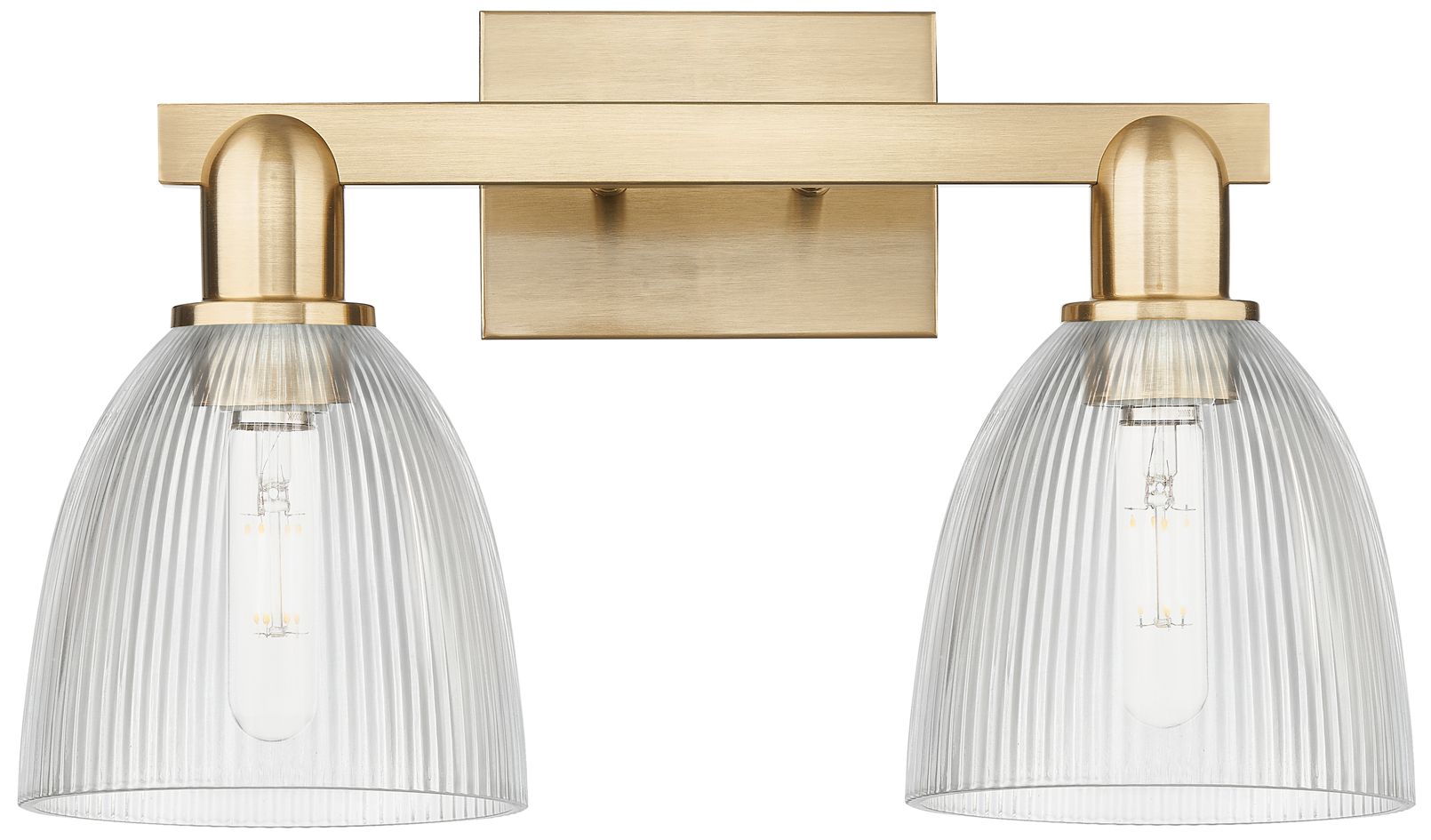 Arcadia Castile 17"W 2 Light Bronze Vanity Light w/ Clear Shade