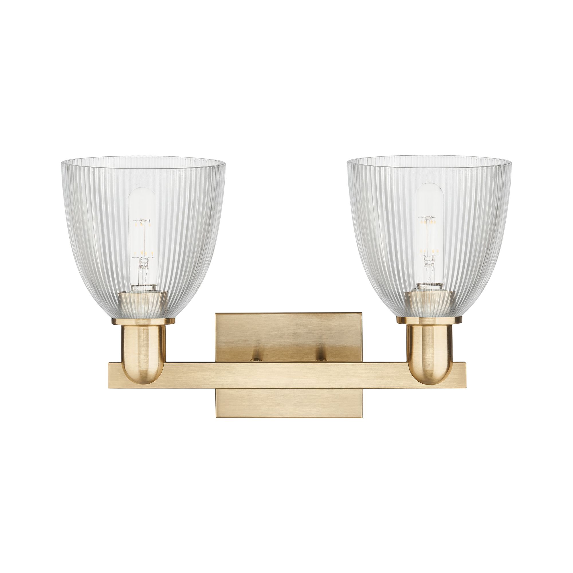 Image 2 Arcadia Castile 17"W 2 Light Bronze Vanity Light w/ Clear Shade more views