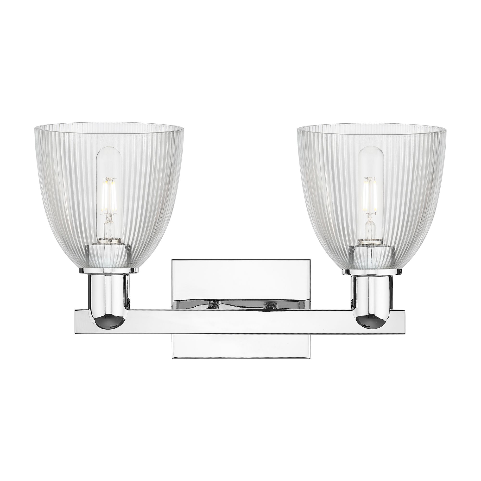 Image 2 Arcadia Castile 17"W 2 Light Chrome Vanity Light w/ Clear Shade more views