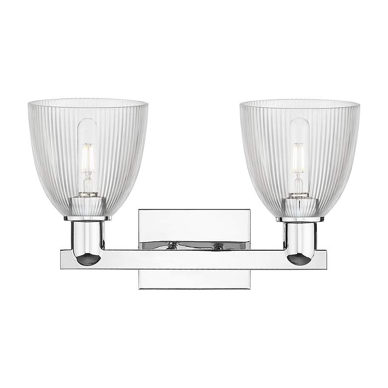 Image 2 Arcadia Castile 17"W 2 Light Chrome Vanity Light w/ Clear Shade more views
