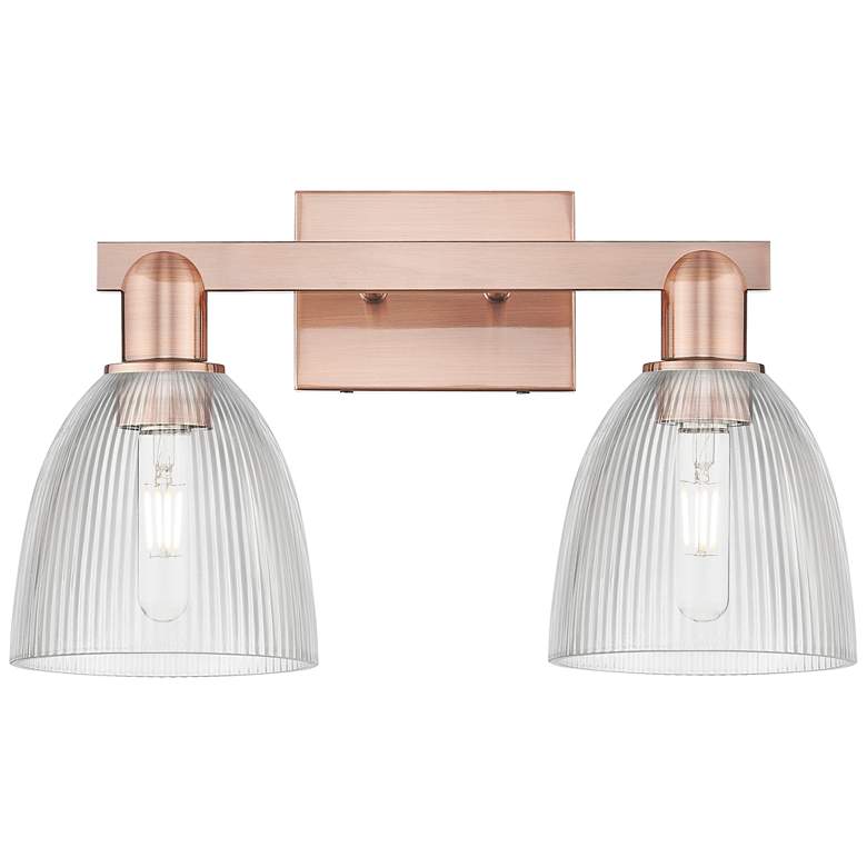 Image 1 Arcadia Castile 17"W 2 Light Copper Vanity Light With Clear Shade