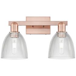 Arcadia Castile 17"W 2 Light Copper Vanity Light With Clear Shade