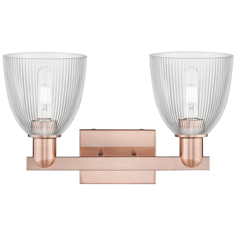 Image 2 Arcadia Castile 17"W 2 Light Copper Vanity Light With Clear Shade more views