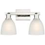 1_Arcadia Castile 17"W 2 Light Polished Nickel Bath Light w/ White Shade