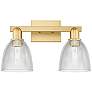 1_Arcadia Castile 17"W 2 Light Satin Gold Vanity Light With Clear Shade