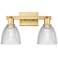 Arcadia Castile 17"W 2 Light Satin Gold Vanity Light With Clear Shade