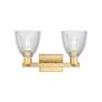 2_Arcadia Castile 17"W 2 Light Satin Gold Vanity Light With Clear Shade more views