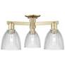 Arcadia Castile 24"W 3 Light Brass Semi.Flush Mount With Clear Shade