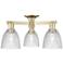 Arcadia Castile 24"W 3 Light Brass Semi.Flush Mount With Clear Shade