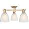 Arcadia Castile 24"W 3 Light Bronze Semi.Flush Mount w/ White Shade