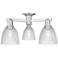 Arcadia Castile 24"W 3 Light Brushed Nickel Semi-Flush w/ Clear Shade