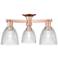 Arcadia Castile 24"W 3 Light Copper Semi.Flush Mount With Clear Shade