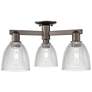 Arcadia Castile 24"W 3 Light Oiled Bronze Semi-Flush w/ Clear Shade