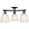 Arcadia Castile 24"W 3 Light Oiled Bronze Semi-Flush w/ White Shade
