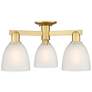 Arcadia Castile 24"W 3 Light Satin Gold Semi-Flush w/ White Shade