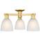 Arcadia Castile 24"W 3 Light Satin Gold Semi-Flush w/ White Shade