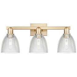 Arcadia Castile 25"W 3 Light Bronze Vanity Light w/ Clear Shade