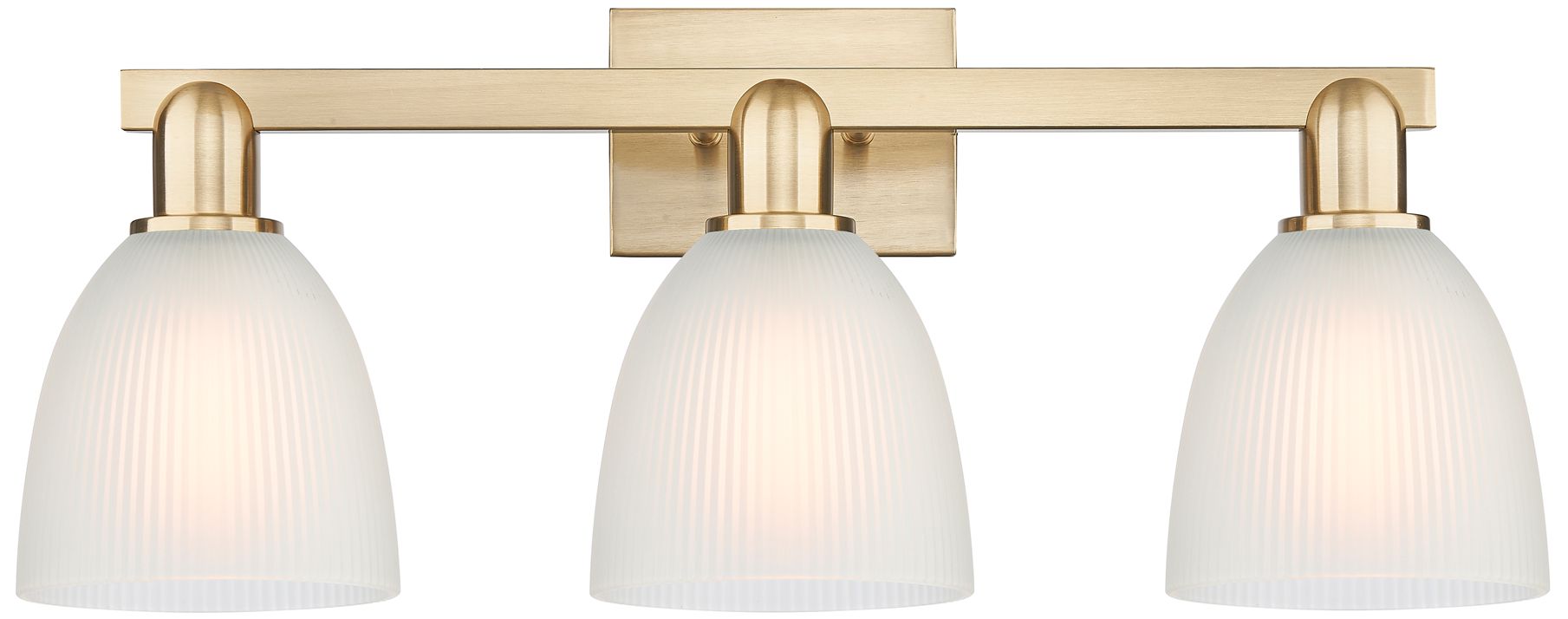 Arcadia Castile 25"W 3 Light Bronze Vanity Light w/ White Shade