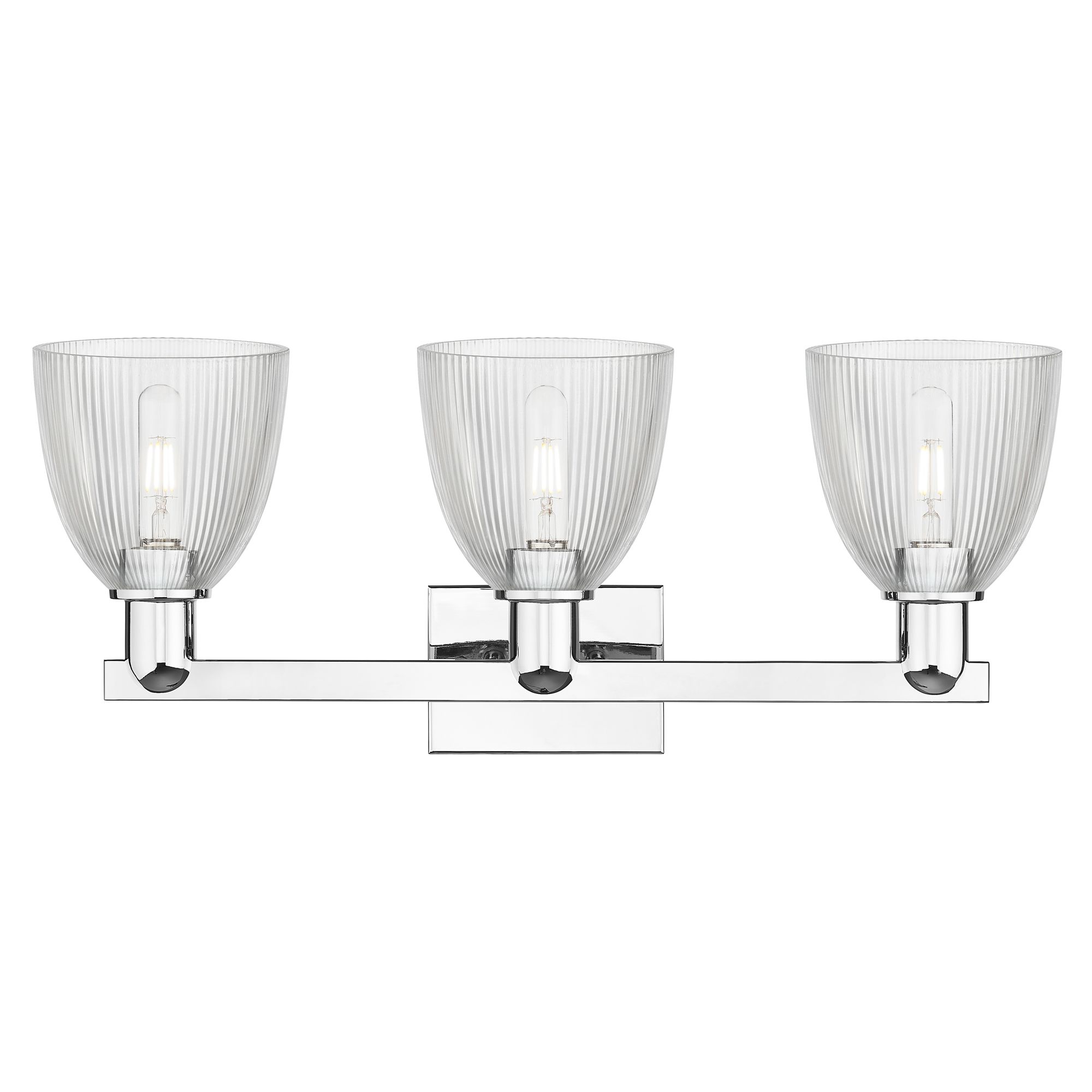 Image 2 Arcadia Castile 25"W 3 Light Chrome Vanity Light w/ Clear Shade more views