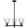Arcadia Castile 28"W 3 Light Black Stem Hung Chandelier w/ Clear Shade
