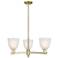 Arcadia Castile 28"W 3 Light Brass Stem Hung Chandelier w/ White Shade