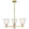 Arcadia Castile 28"W 3 Light Bronze Stem Chandelier w/ White Shade