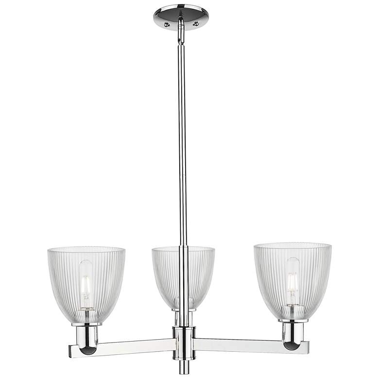 Image 1 Arcadia Castile 28"W 3 Light Chrome Stem Chandelier w/ Clear Shade