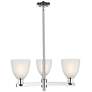 Arcadia Castile 28"W 3 Light Chrome Stem Chandelier w/ White Shade
