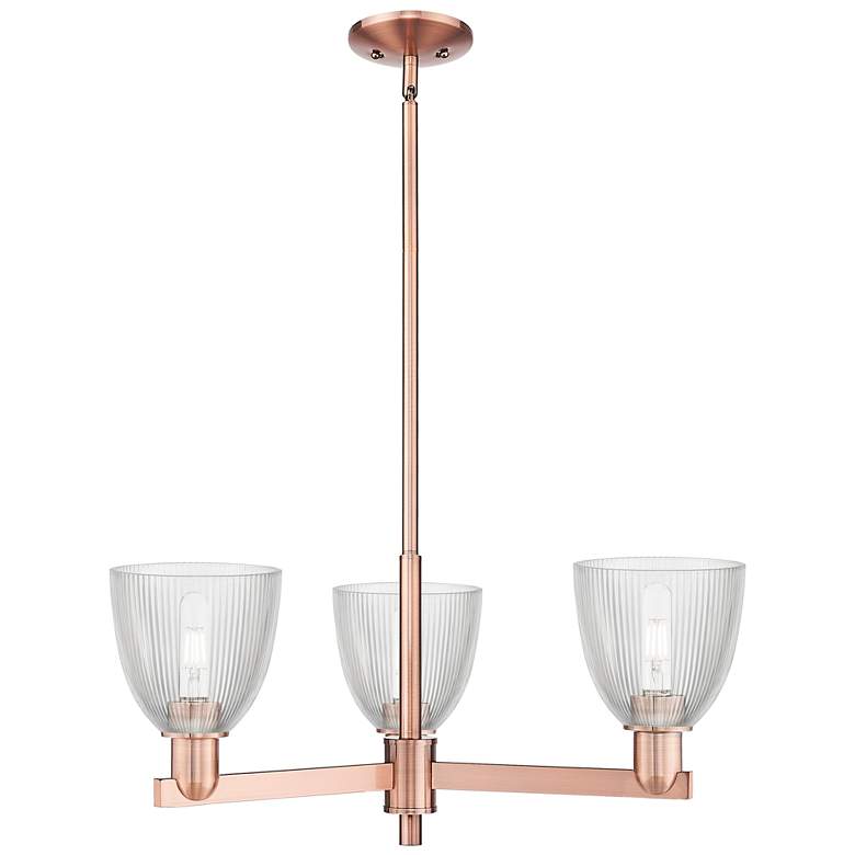 Image 1 Arcadia Castile 28"W 3 Light Copper Stem Chandelier w/ Clear Shade