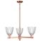 Arcadia Castile 28"W 3 Light Copper Stem Chandelier w/ Clear Shade