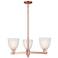 Arcadia Castile 28"W 3 Light Copper Stem Chandelier w/ White Shade